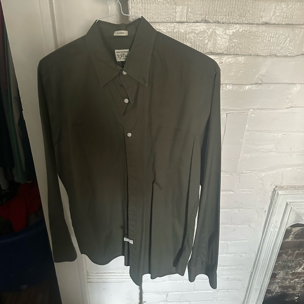 J crew Green button up
